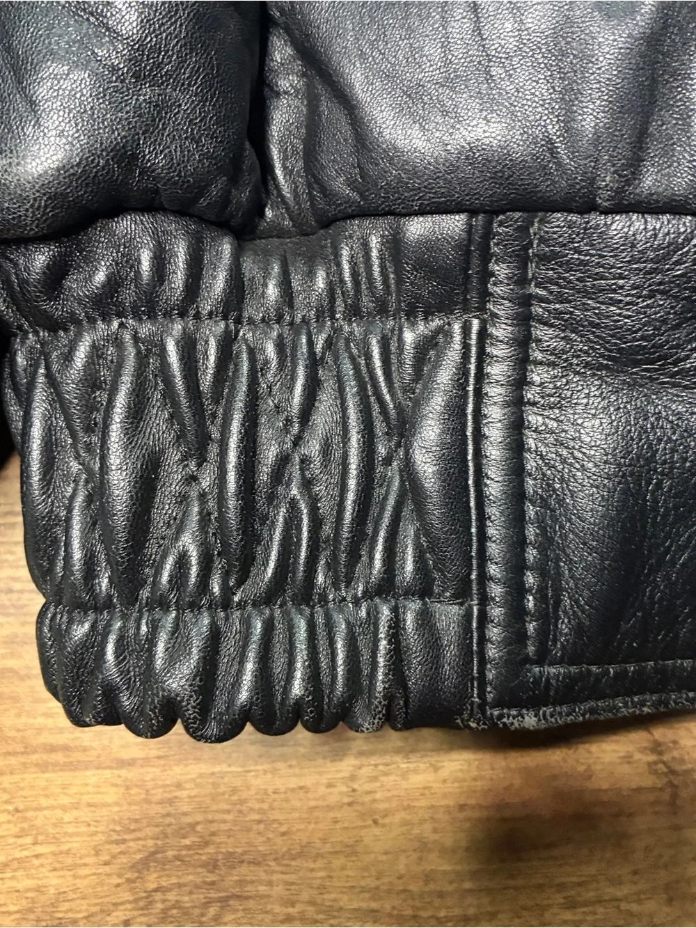 Vintage Gerome Made In Spain Leather Jacket Black Small Sherpa Lined